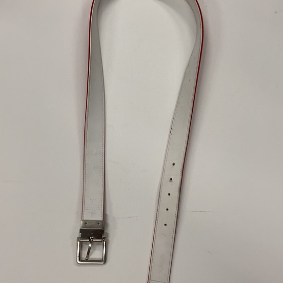 Lacoste Unisex Leather Red/White Belt Size 36 - Picture 6 of 6